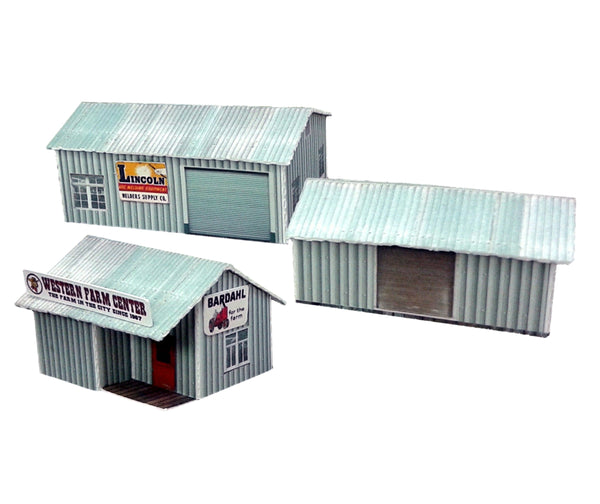 3-Pack Sheds Corrugated - CustomZscales